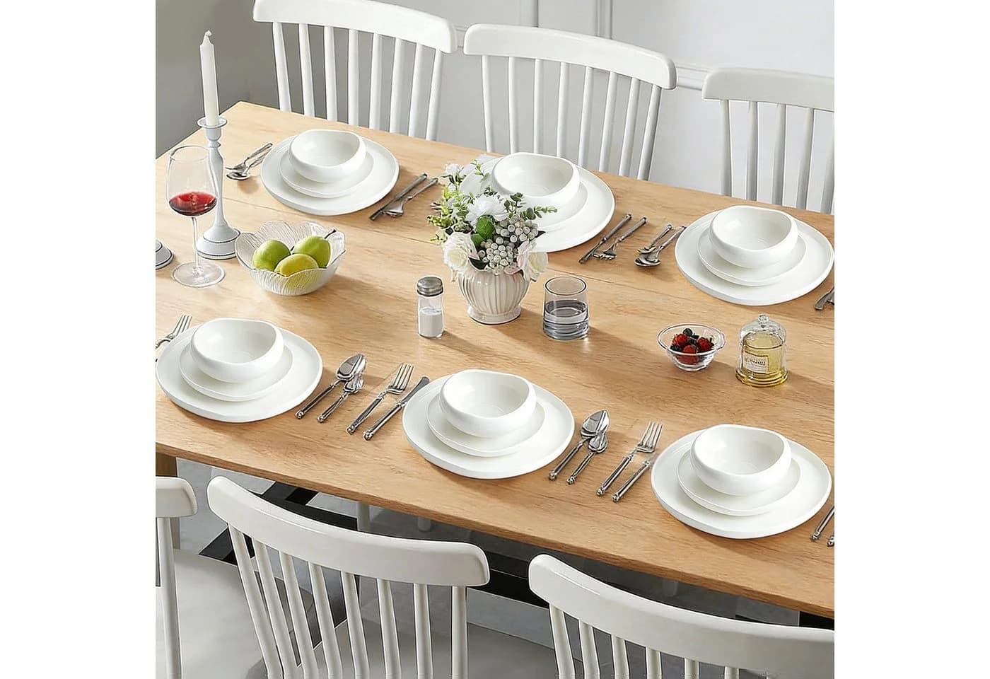 HOMELUX Geschirr-Set 24-tlg. Weiß Modernes Tafelservice - Bild 2