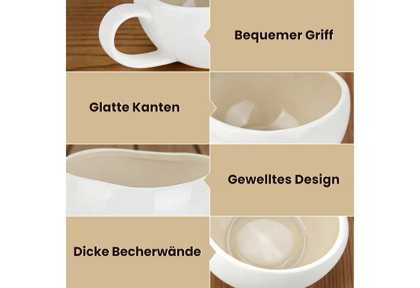HOMELUX Espressotassen Set 12-tlg. Weiß Porzellan mit Untertassen - Bild 5