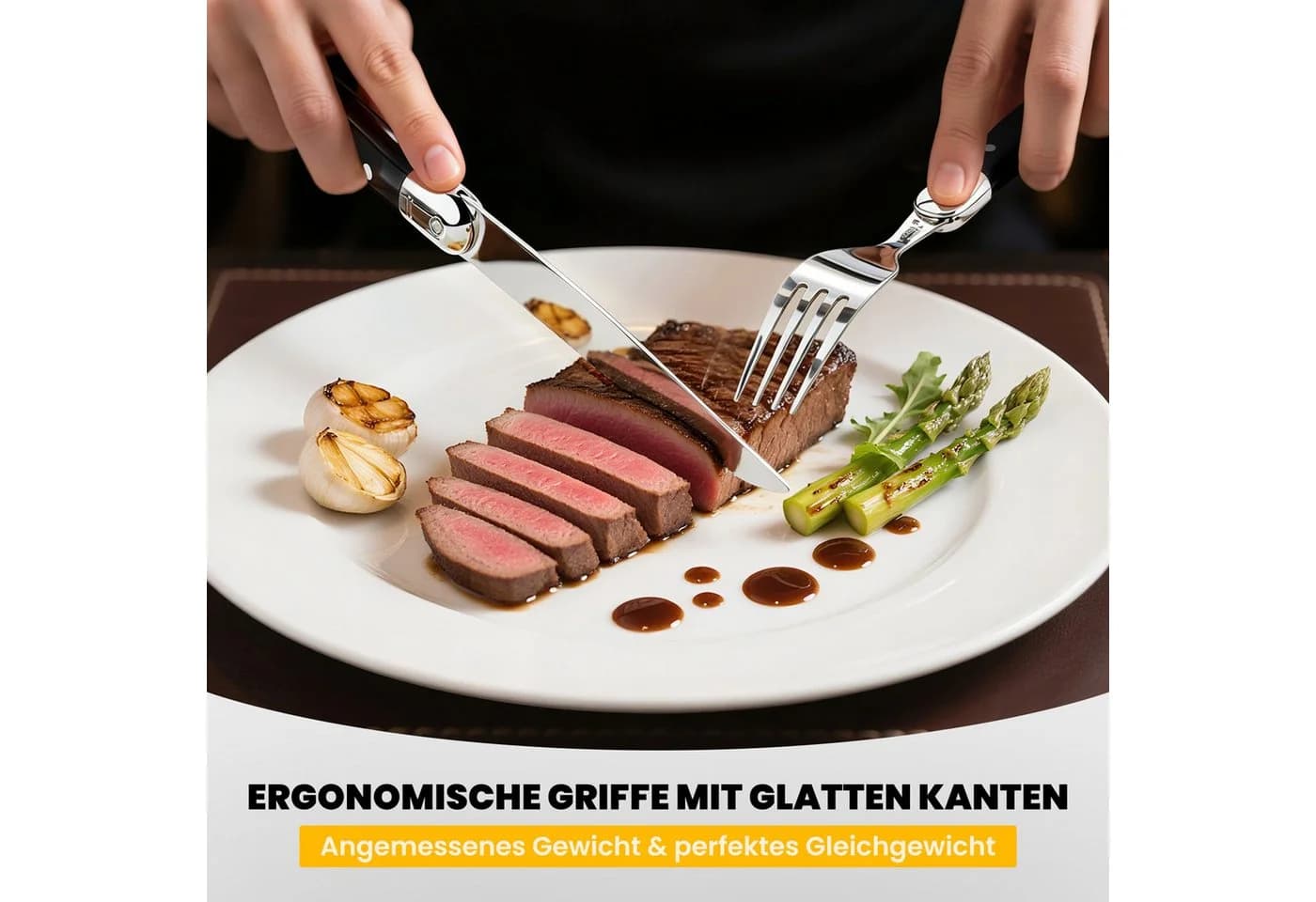 HOMELUX Besteck-Set 12-tlg. Edelstahl Spiegelpoliert für 6 Personen
