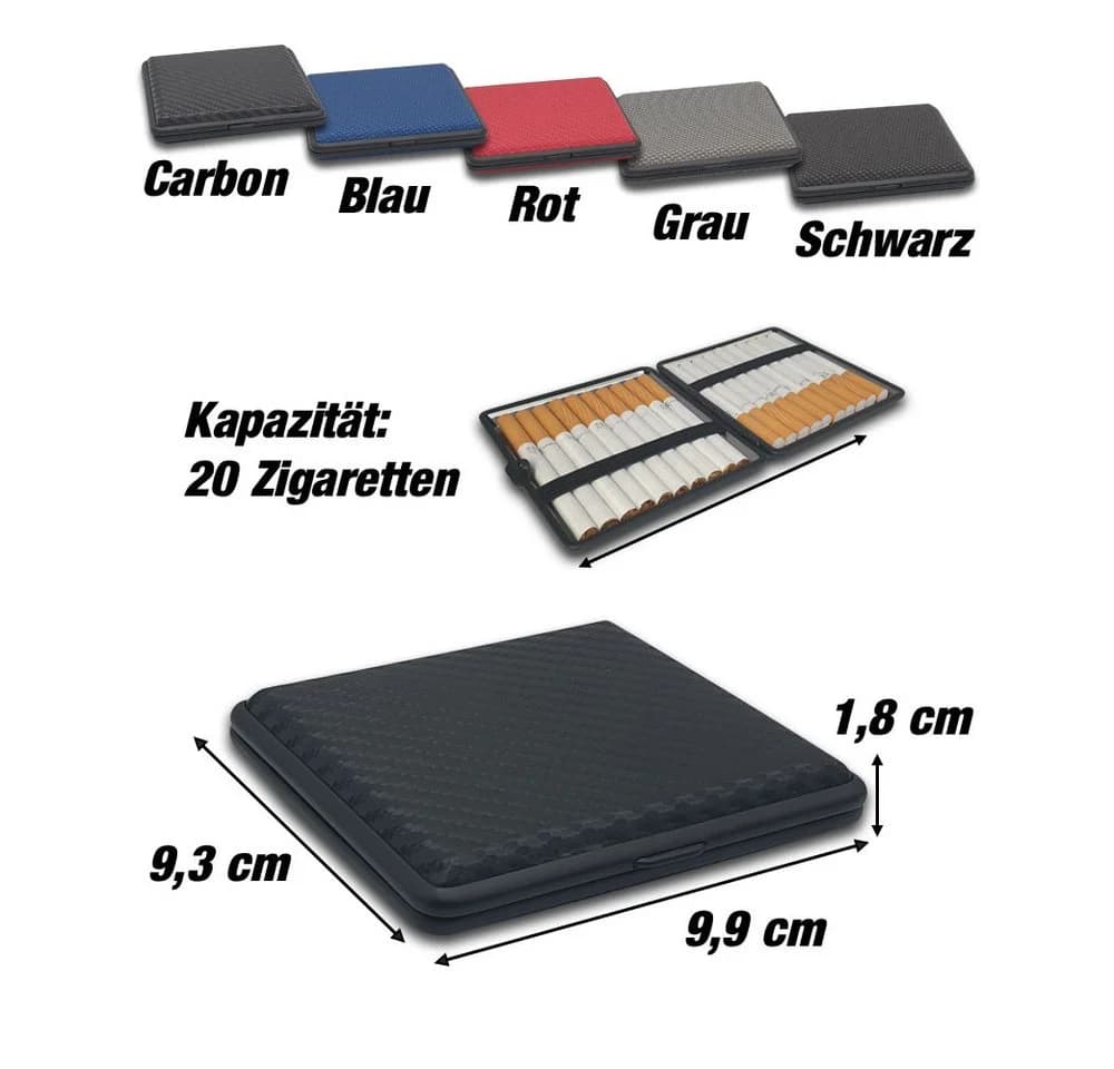 Coumo Zigarettenbox Premium Carbon Schwarz für 20 Zigaretten - Bild 3