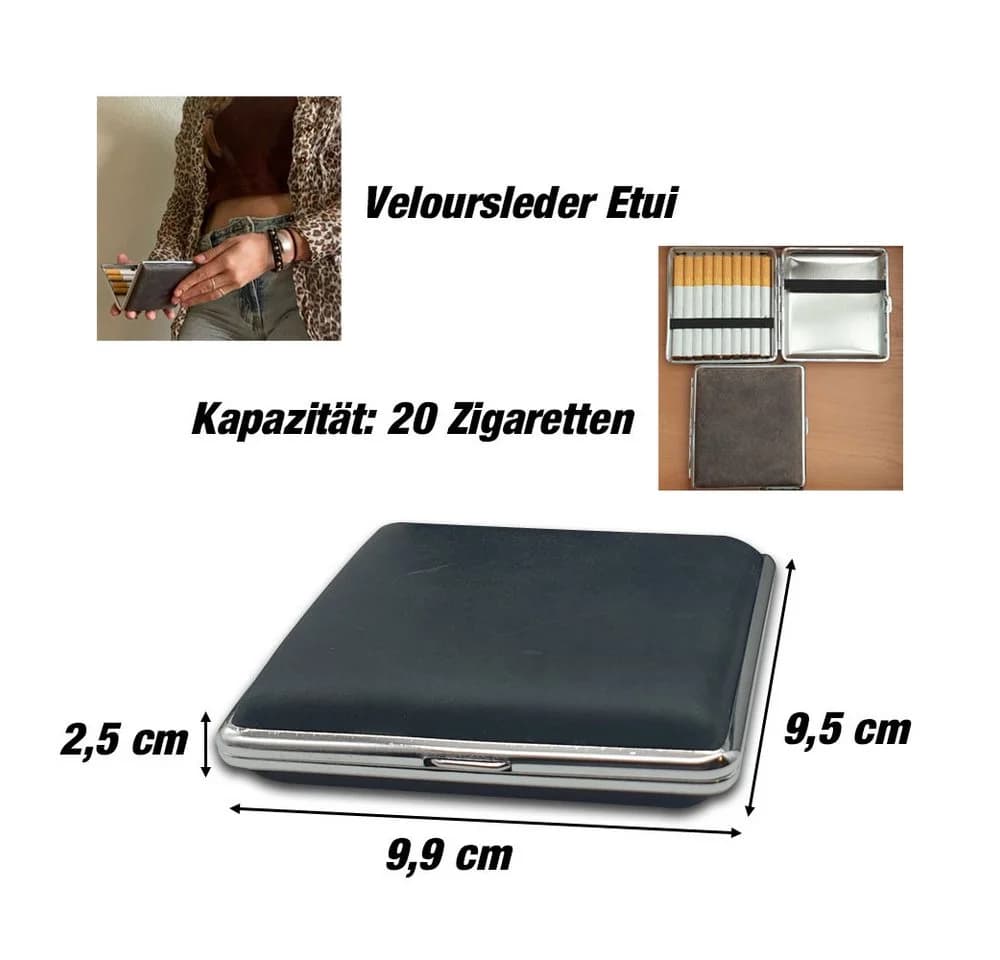 Coumo Zigarettenetui Echtleder Vintage Klassik