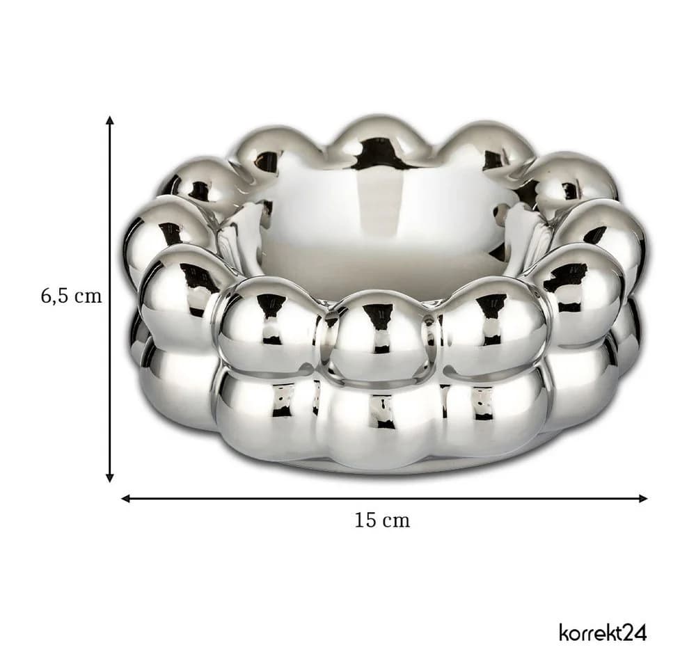 Coumo Aschenbecher Keramik Silber 15 cm