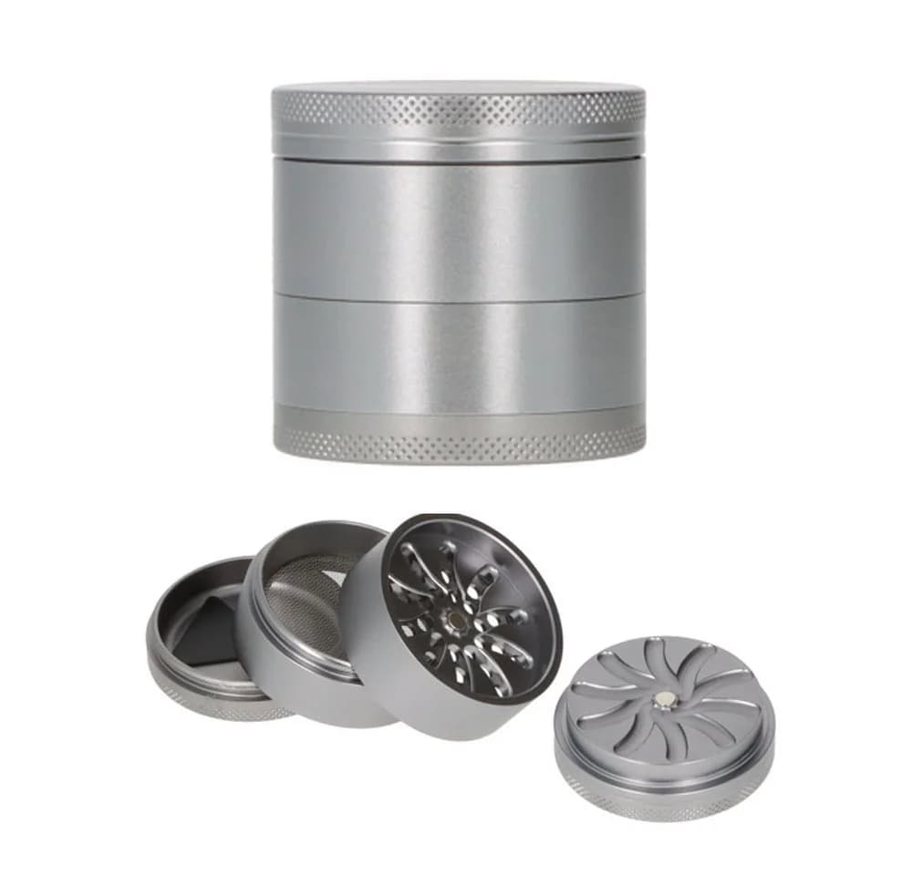 Coumo Grinder XL Vortex Helix 4-teilig Aluminium Grau