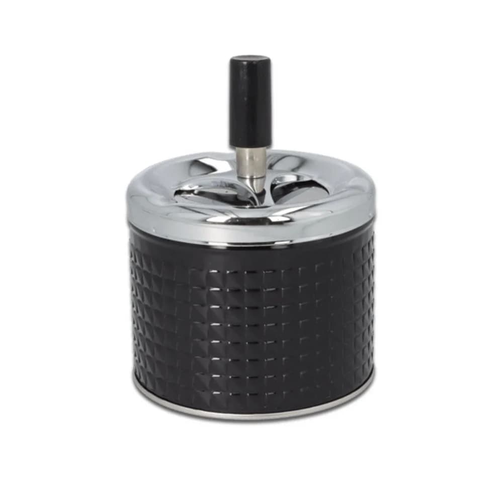 Coumo Drehaschenbecher mit Deckel Schwarz Metall - Bild 2