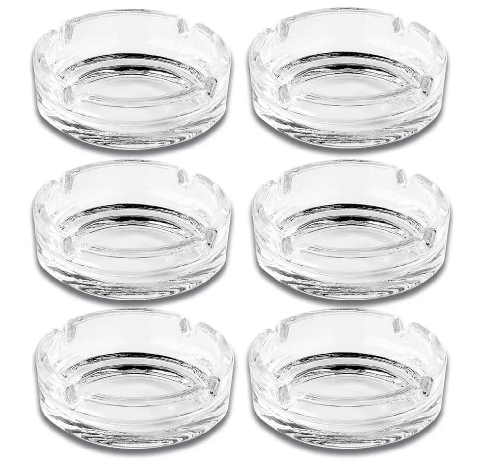 Coumo Aschenbecher 6er Set Glas Transparent 11cm - Bild 2
