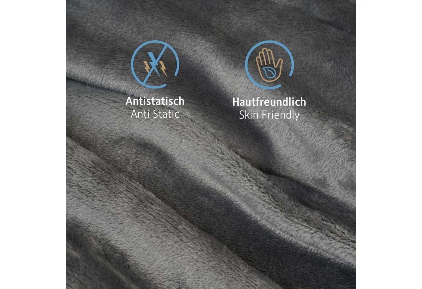 Komfortec Wohndecke Sherpa Fleecedecke Grau Oeko-TEX - Bild 1