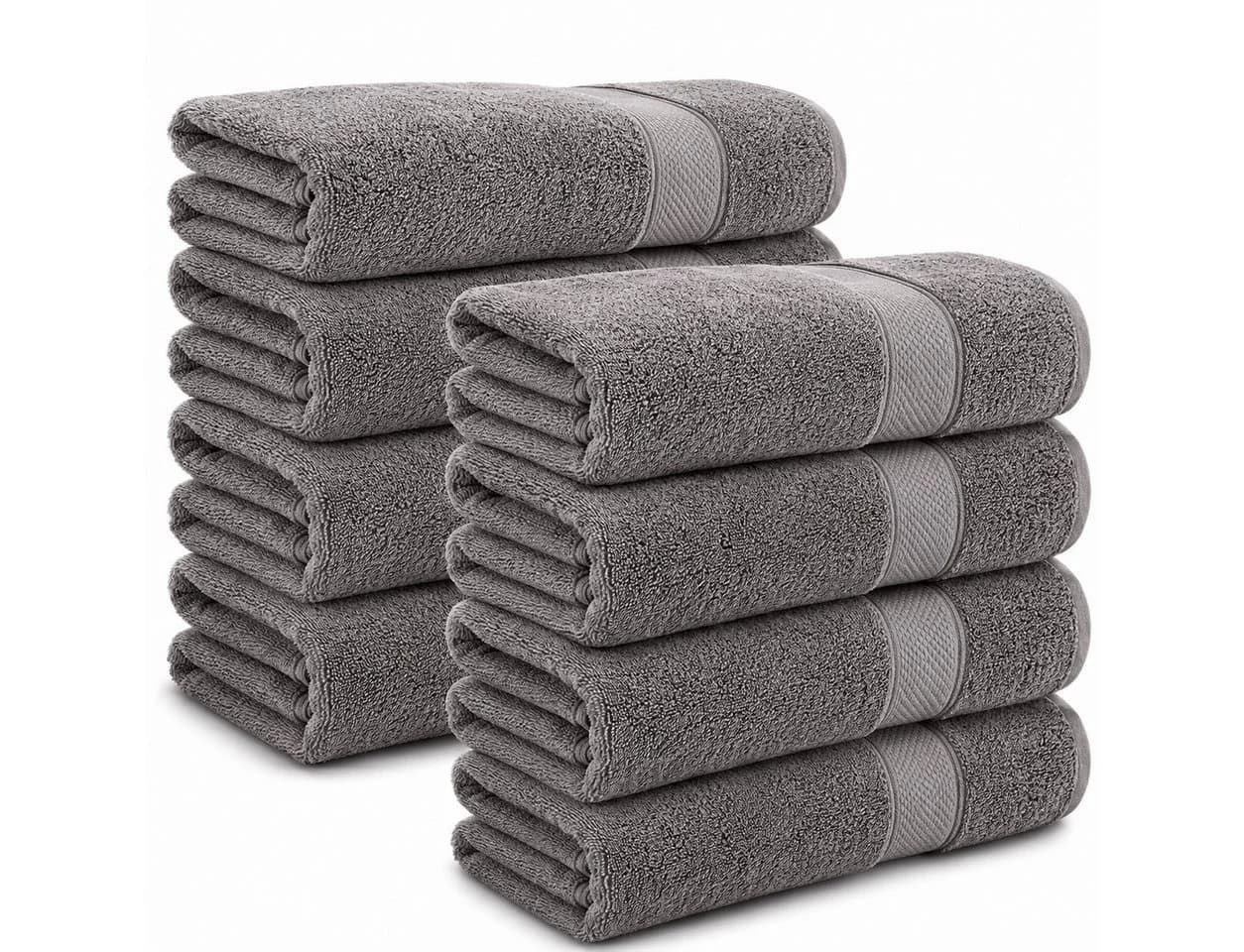Komfortec 8-tlg. Handtuch-Set 100% Baumwolle Frottee 70x140 cm - Bild 2