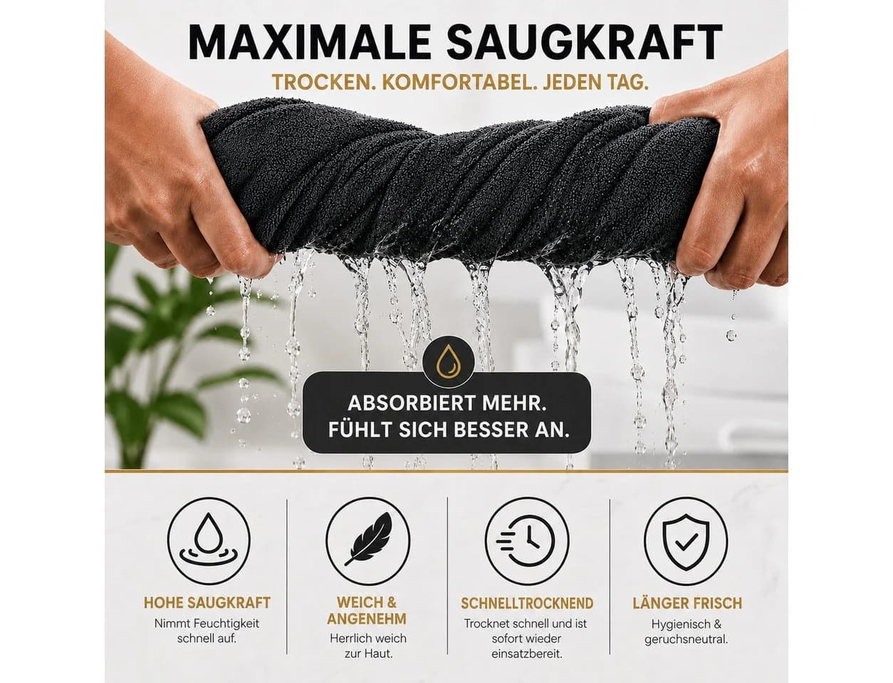 Komfortec 8-tlg. Handtuch-Set 100% Baumwolle Frottee 70x140 cm - Bild 4