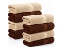 Komfortec Badetücher Premium 8-teiliges Set 100% Baumwolle Beige/Braun Bild 2