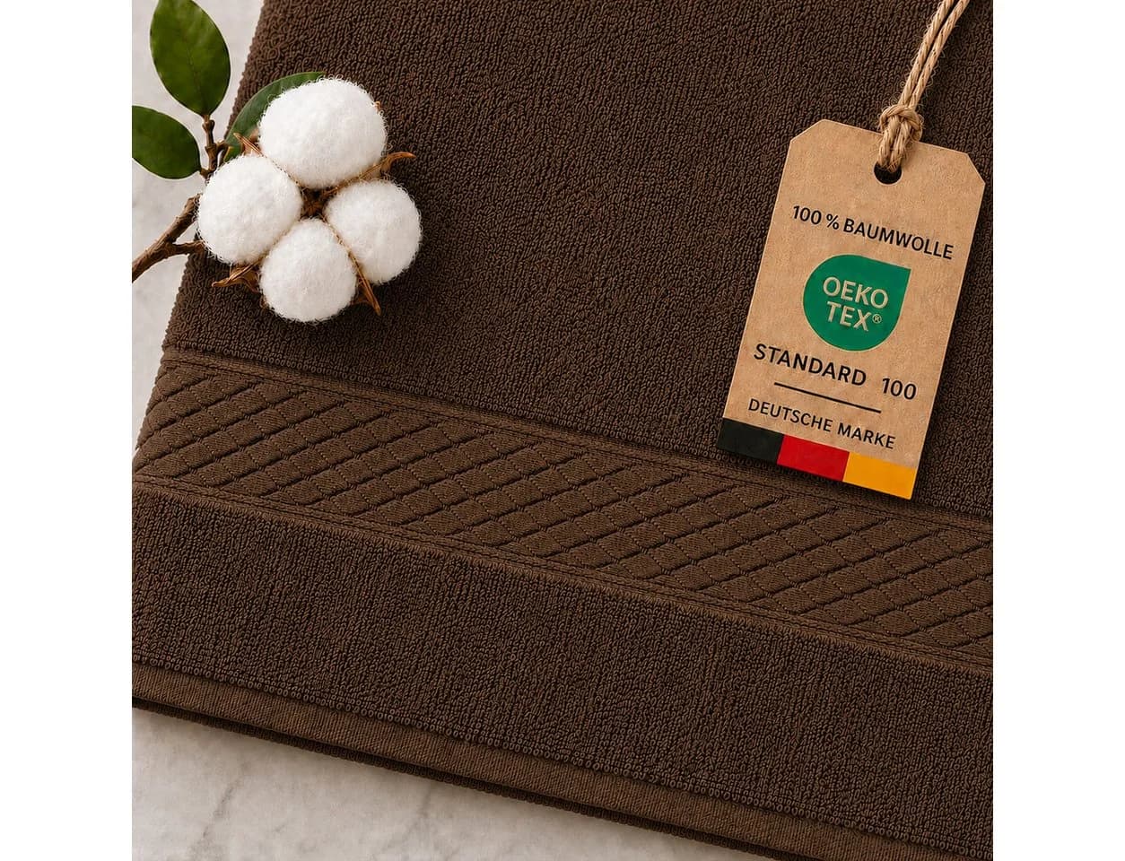 Komfortec Badetücher Premium 8-teiliges Set 100% Baumwolle Beige/Braun - Bild 5