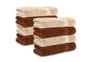 Komfortec Handtuch Set 8-tlg. 50x100 cm Baumwolle Frottee Braun Beige Bild 2