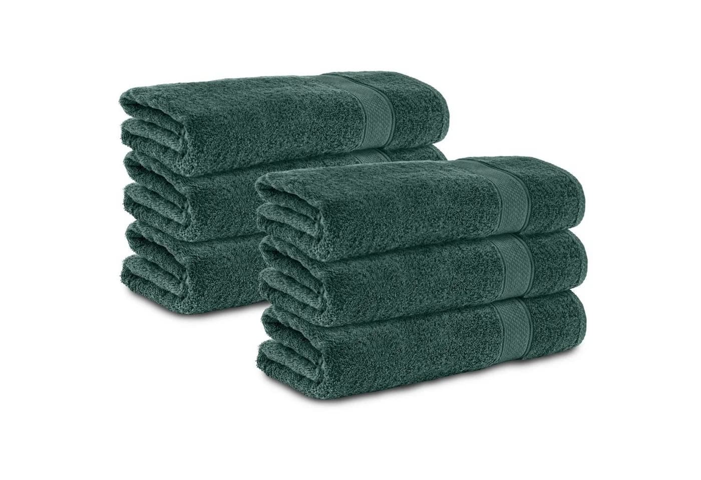 Komfortec Handtuch Set 6-tlg. Dunkelgrün 100% Baumwolle Frottee - Bild 2