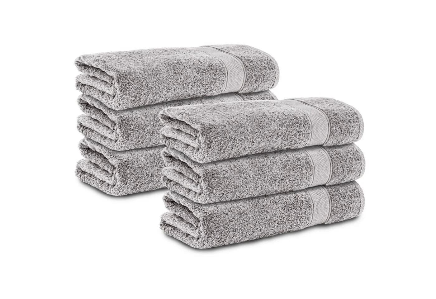 Komfortec Handtuch Set 6-tlg. 100% Baumwolle Frottee 470 g/m² Silber - Bild 2