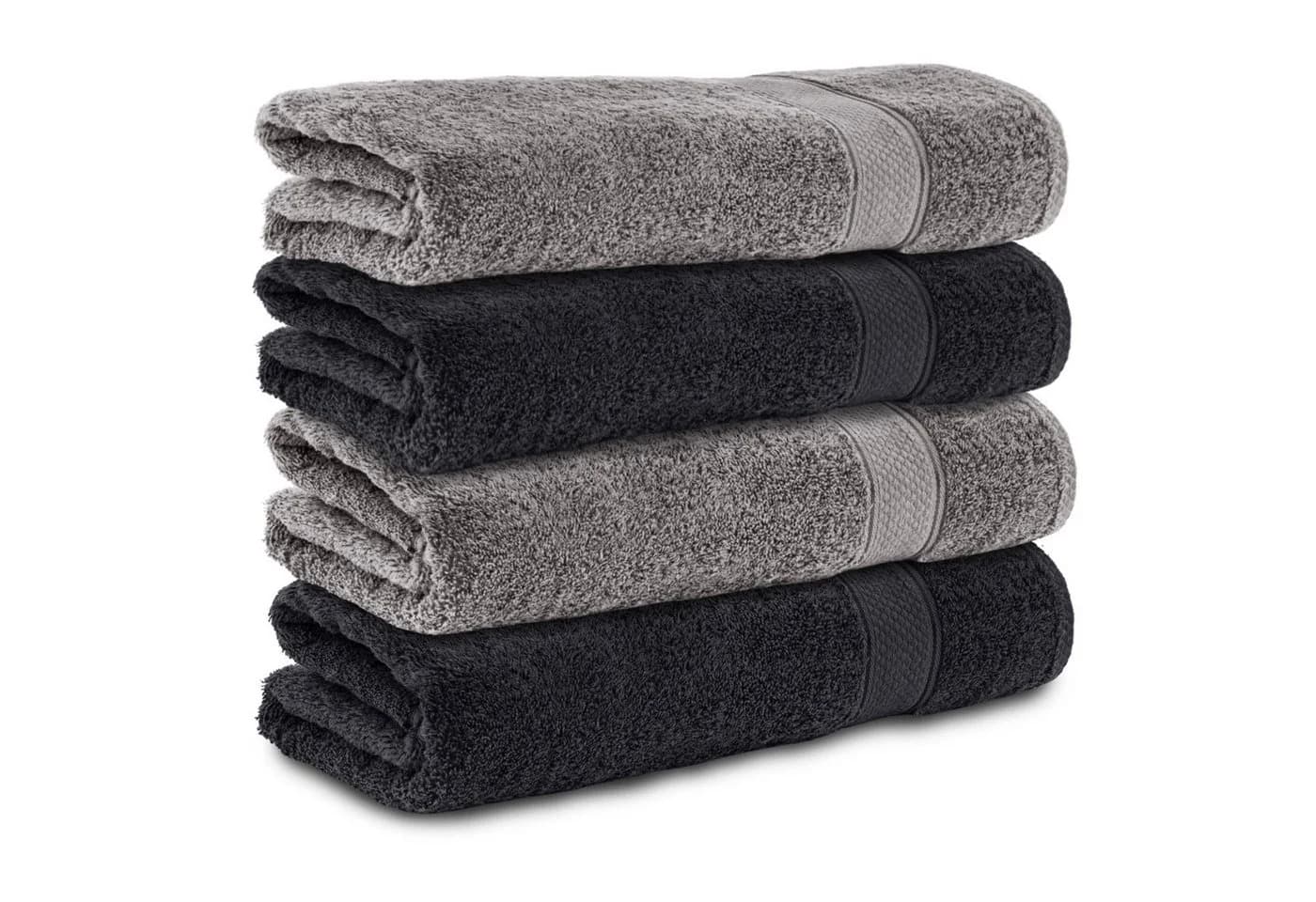 Komfortec Handtuch Set 4-tlg. 100% Baumwolle Frottee 470g/m² Anthrazit Grau - Bild 2