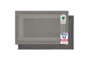 Komfortec Badematte 2er Set 100% Baumwolle Frottee Anthrazit Silber Bild 2