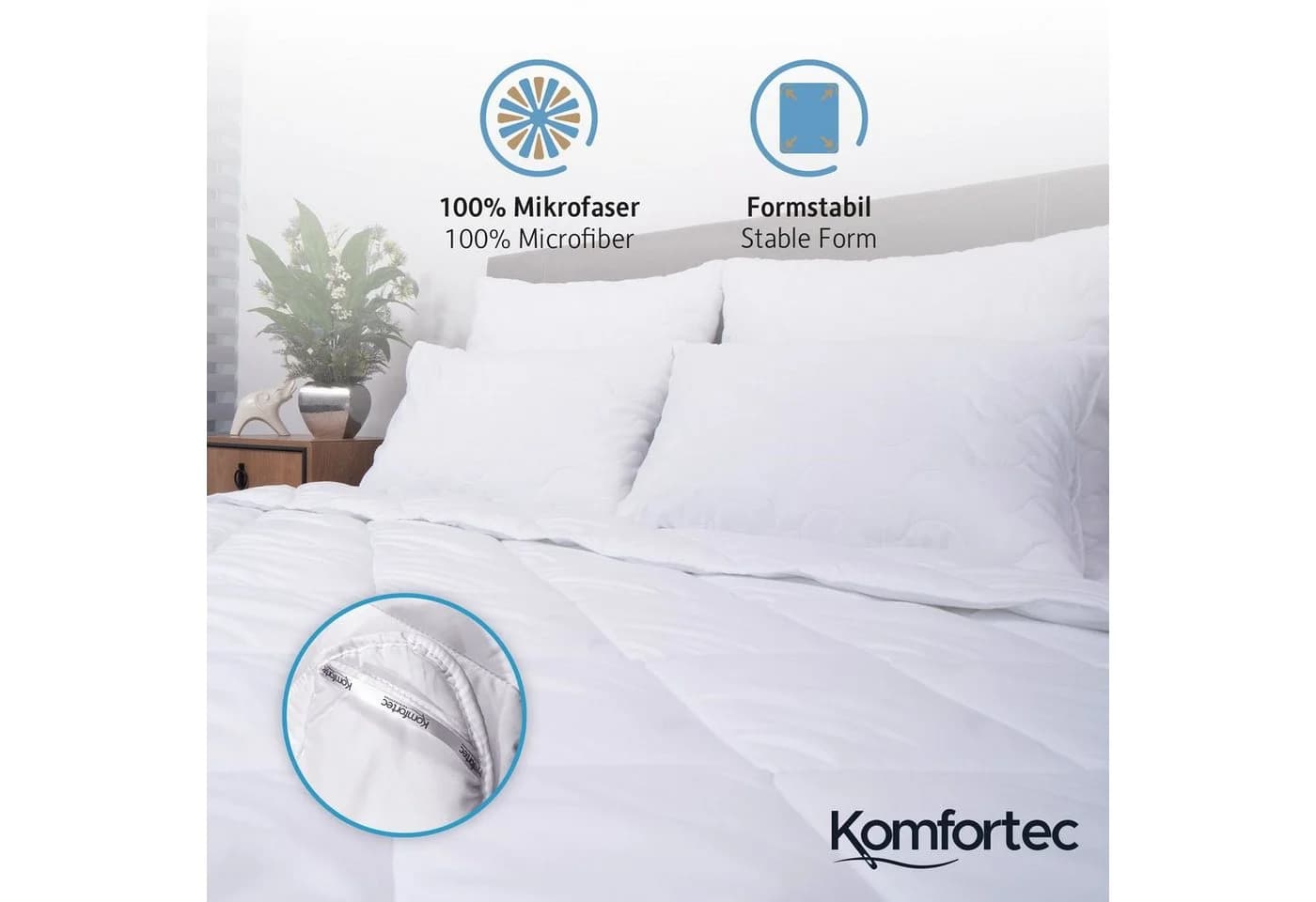 Komfortec Kunstfaserbettdecke Weiß Ganzjahresdecke