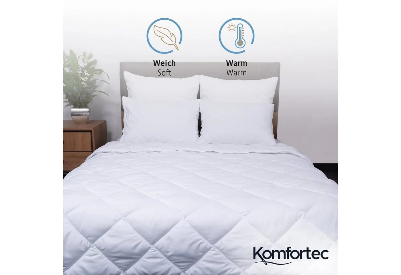 Komfortec Kunstfaserbettdecke Weiß Ganzjahresdecke - Bild 3