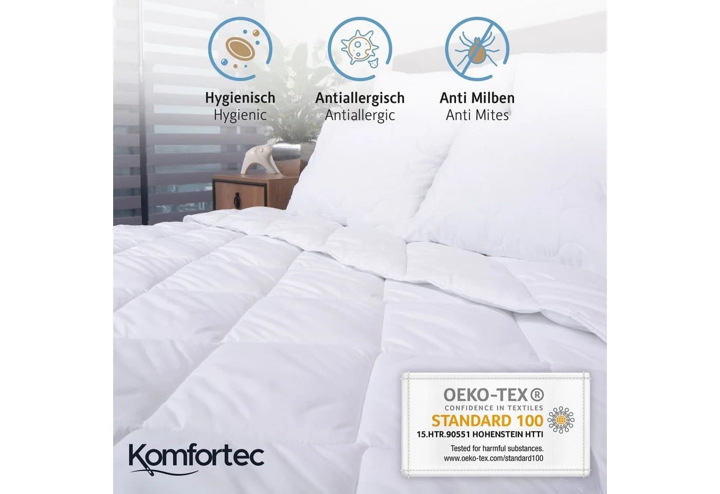 Komfortec Kunstfaserbettdecke Weiß Ganzjahresdecke - Bild 4