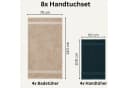 Komfortec Handtuch Set 8-tlg. 100% Baumwolle Frottee Beige/Bunt Bild 3