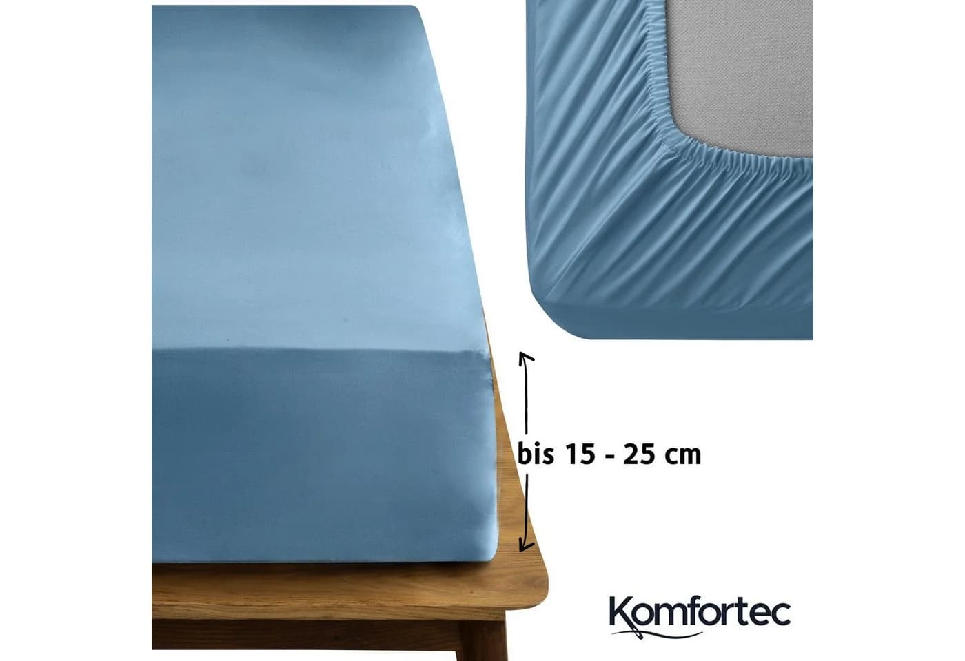 Komfortec Spannbettlaken Jersey 100% Baumwolle Rundum-Gummizug 2er-Set - Bild 4