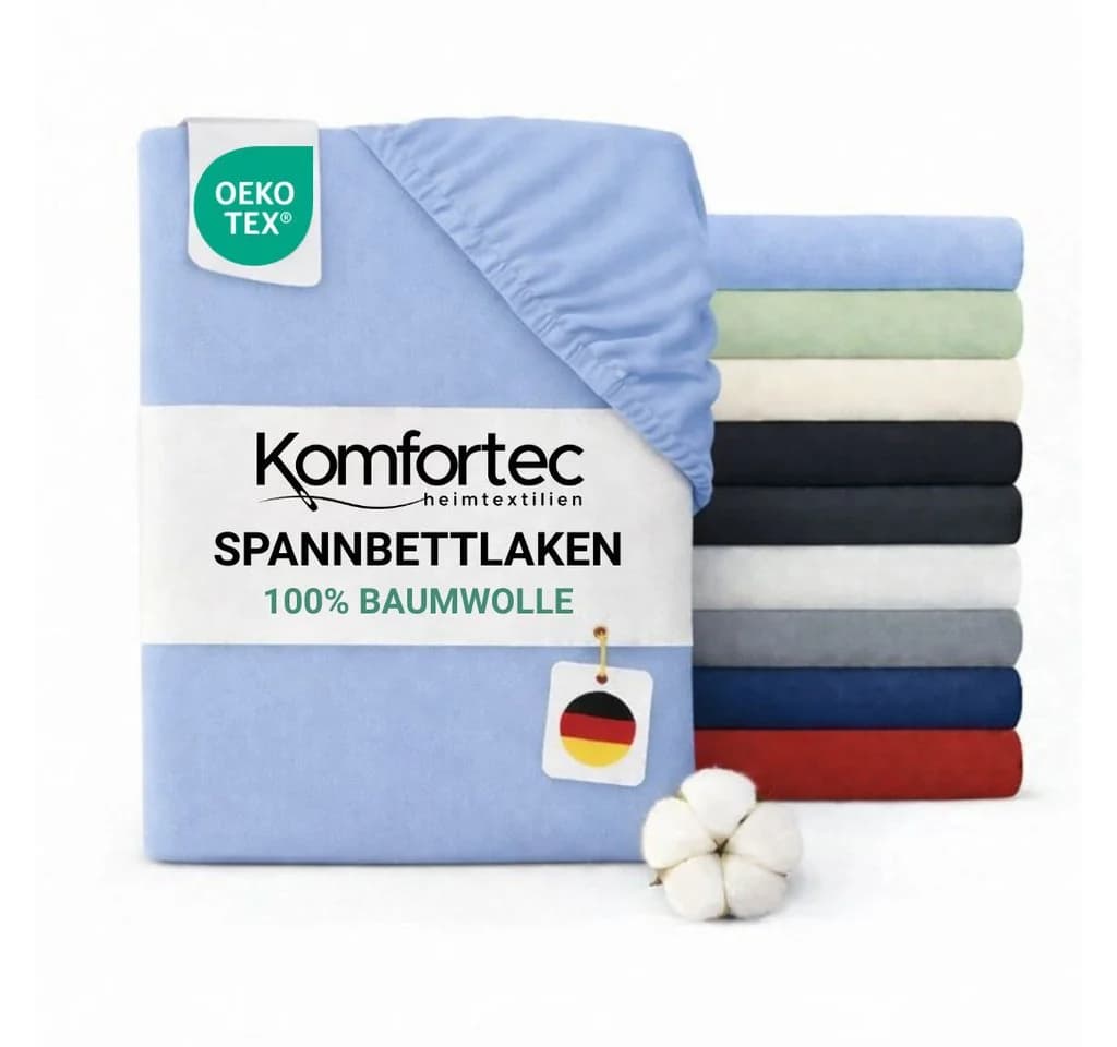 Komfortec Jersey Spannbettlaken 100% Baumwolle OEKO-TEX® Standard 100 - Bild 2