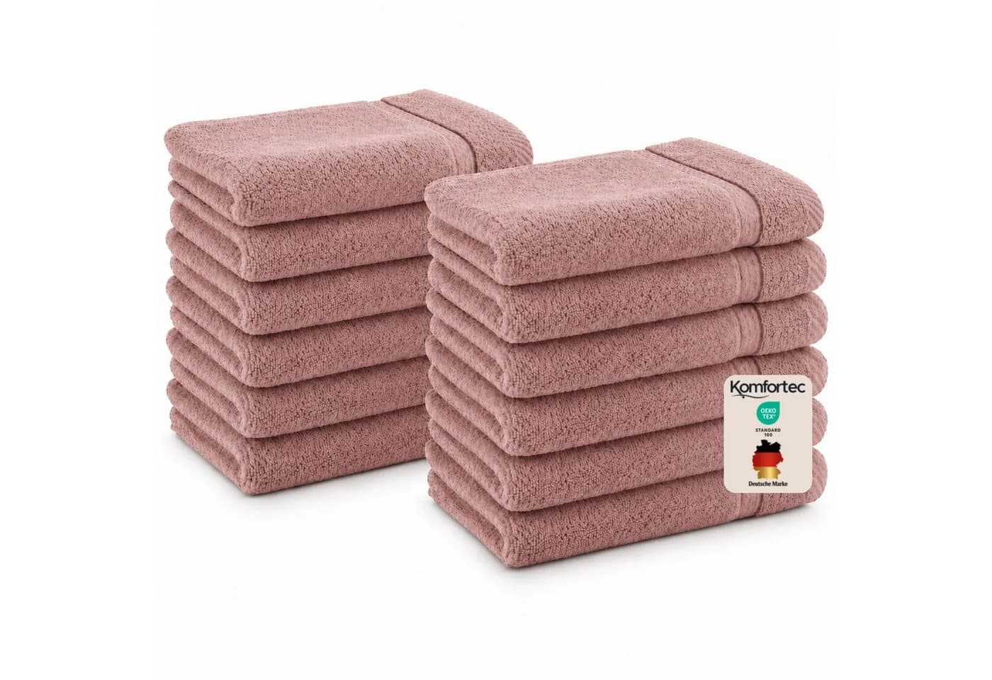 Komfortec Gästehandtücher Set 12-tlg. Rosa 100% Baumwolle - Bild 2