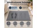 Komfortec 2er Badetuch Set 100% Baumwolle Grau 50x70 cm Bild 3