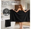 Komfortec Saunatuch Schwarz 100x200 cm Frottee 100% Baumwolle Bild 1