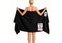 Komfortec Saunatuch Schwarz 100x200 cm Frottee 100% Baumwolle Bild 2