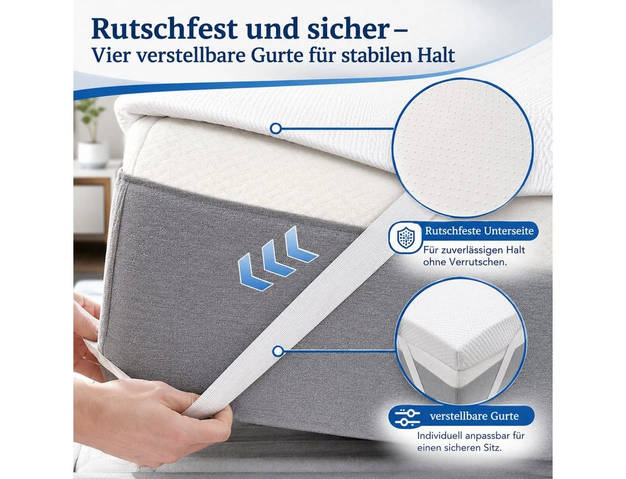 Komfortec Topper 5-Zonen Gel Matratzentopper H3/H4 7 cm Höhe - Bild 3