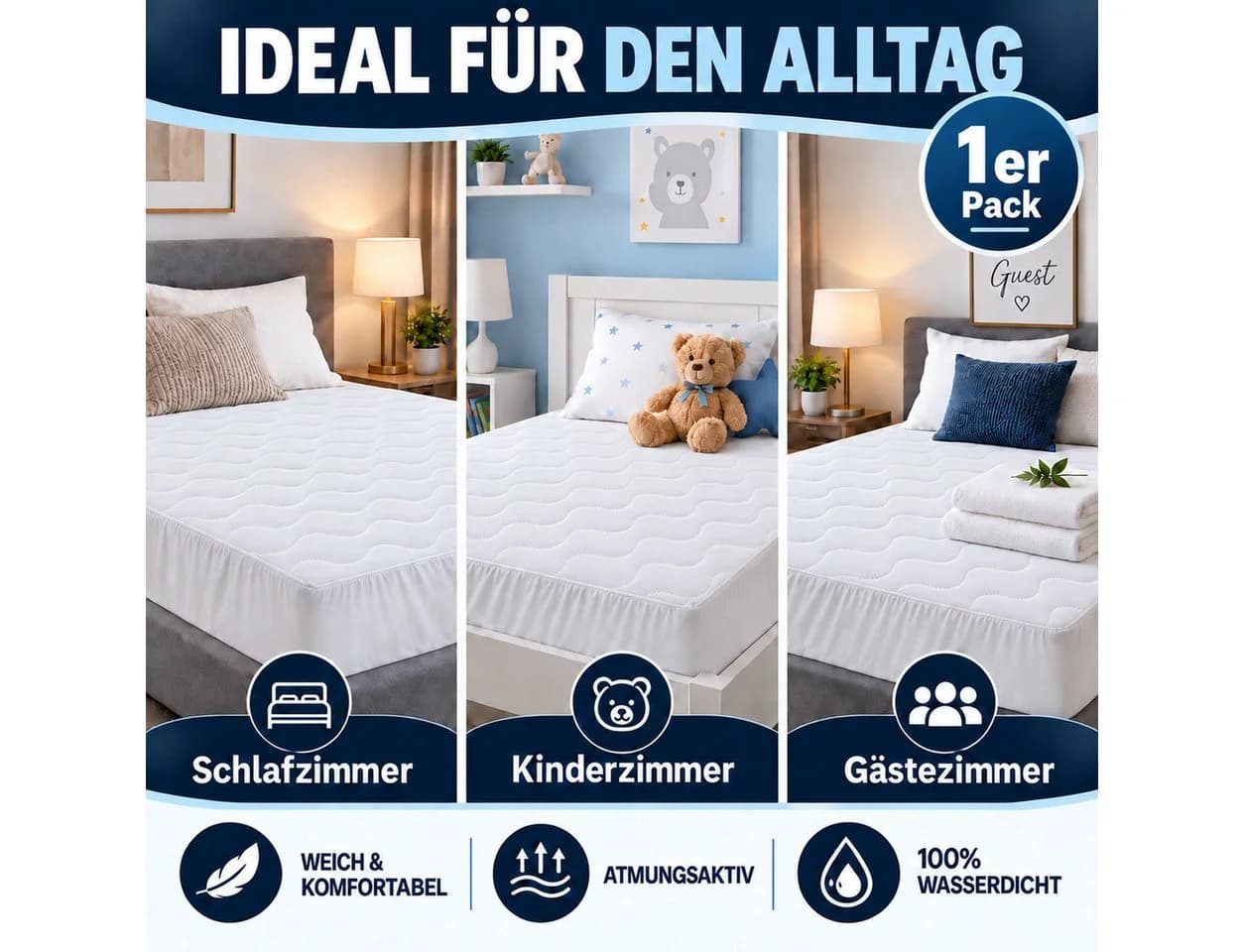 Komfortec Wasserdichter Matratzenschoner Weiß Mikrofaser - Bild 5