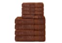 Komfortec Handtuch Set 8-tlg. Braun 100% Baumwolle Frottee Bild 2