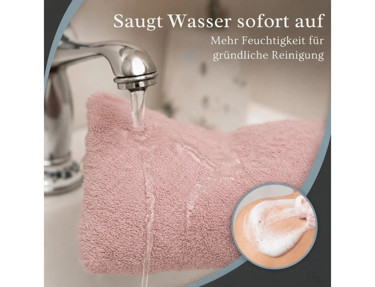 Komfortec Waschhandschuh 10er Set Rosa 100% Baumwolle - Bild 3