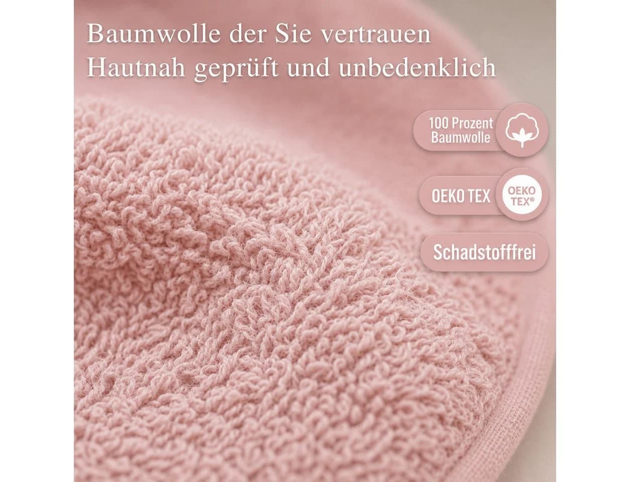 Komfortec Waschhandschuh 10er Set Rosa 100% Baumwolle - Bild 4