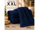 Komfortec Saunatuch XXL 100x200 cm Baumwolle Blau Frottee Bild 1