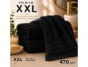 Komfortec Saunatuch XXL Schwarz 100x200 cm Baumwolle Frottee Bild 1