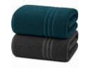 Komfortec Saunatuch 2er Set 80x200 cm 100% Baumwolle Anthrazit-Petrol Bild 2
