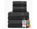 Komfortec Handtuch Set Premium 8-tlg. Anthrazit-Schwarz Frottee Bild 1