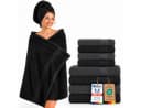 Komfortec Handtuch Set Premium 8-tlg. Anthrazit-Schwarz Frottee Bild 2