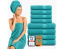 Komfortec Handtuch Set 8-tlg. 100% Baumwolle Blau Bild 2