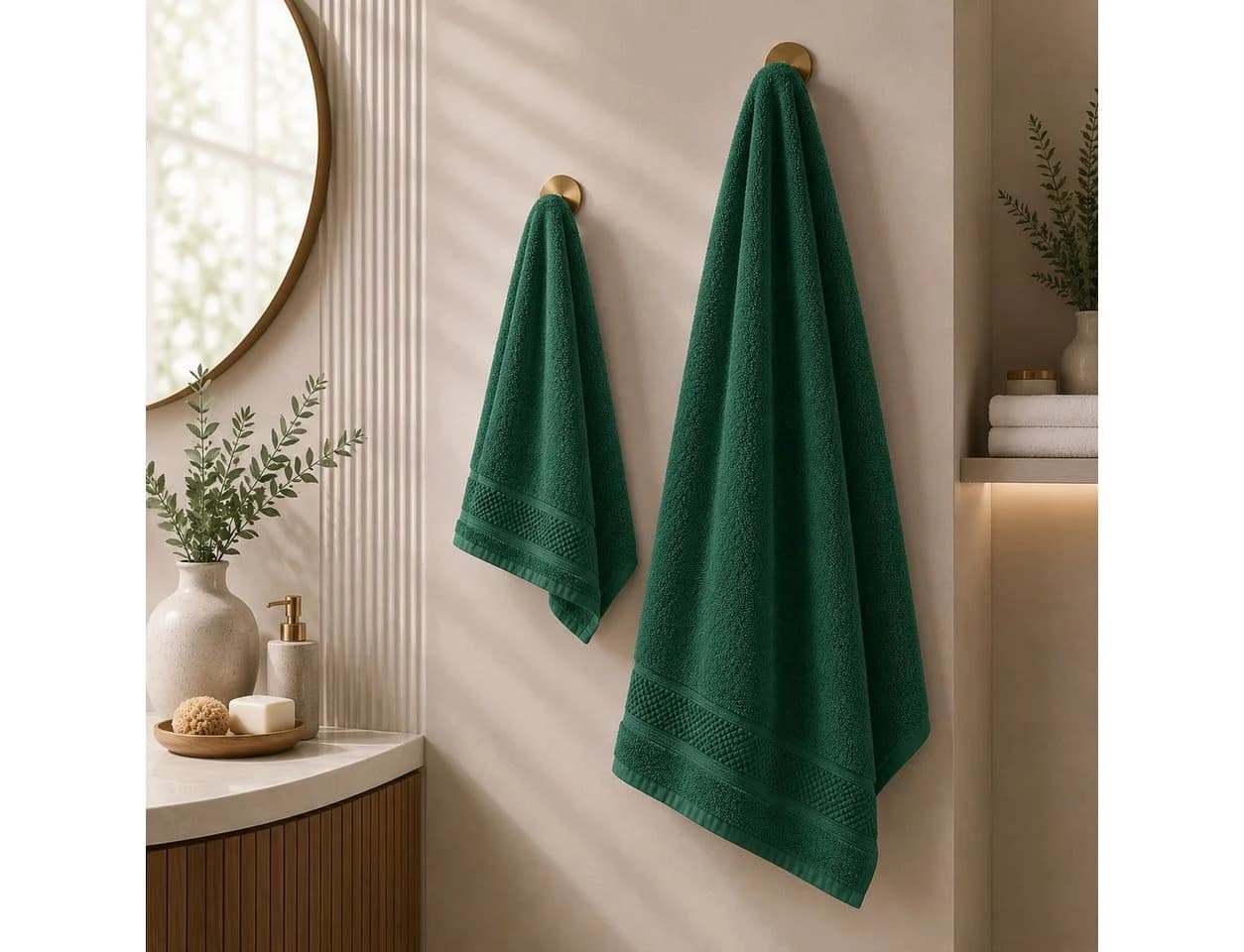 Komfortec Handtuch Set 8x Premium 50x100 cm Frottee 100% Baumwolle Grün - Bild 4