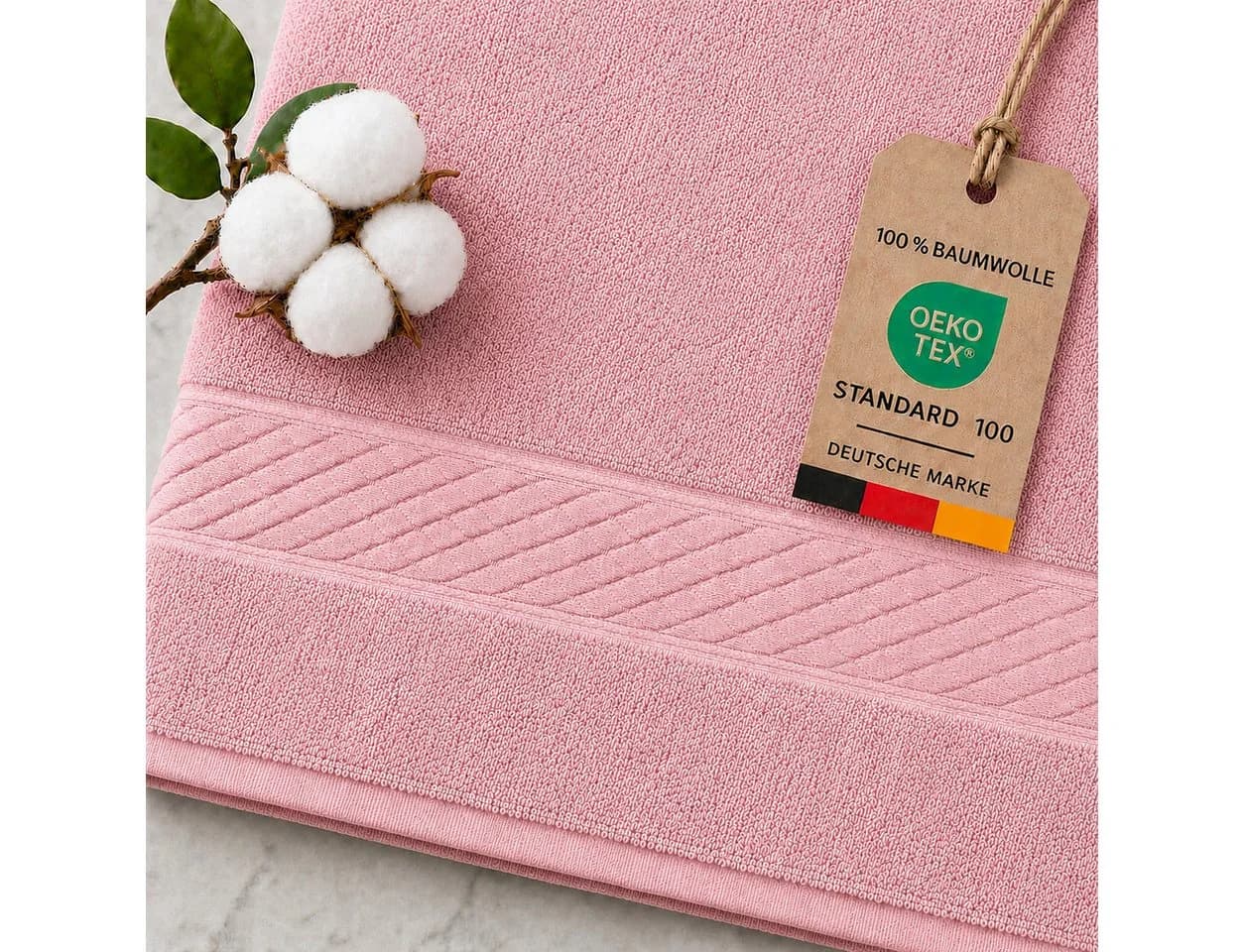 Komfortec Handtuch Set 8x Premium Rosa 100% Baumwolle Frottee