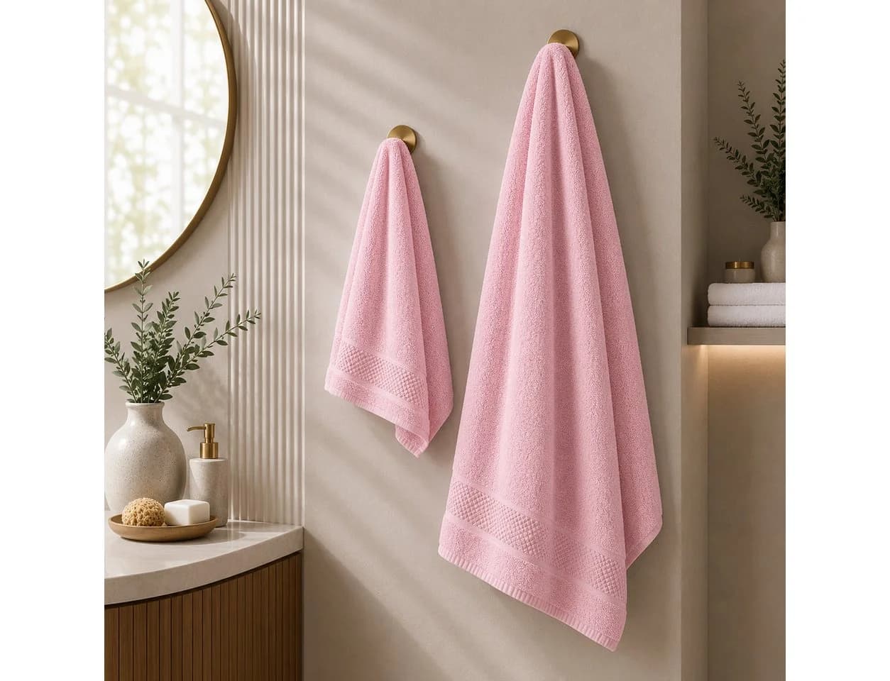 Komfortec Handtuch Set 8x Premium Rosa 100% Baumwolle Frottee - Bild 4