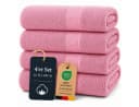 Komfortec Handtuch-Set 4-tlg. Rosa 100% Baumwolle Frottee Bild 2