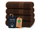 Komfortec Handtuch Set 4x Premium Braun 100% Baumwolle Frottee Bild 2