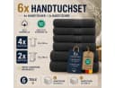 Komfortec Handtuch Set 6-tlg. Anthrazit 100% Baumwolle Frottee Bild 5