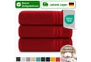 Komfortec Handtuch Set 3er Set Rot 100% Baumwolle Frottee Bild 2