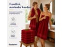 Komfortec Handtuch Set 3er Set Rot 100% Baumwolle Frottee Bild 4