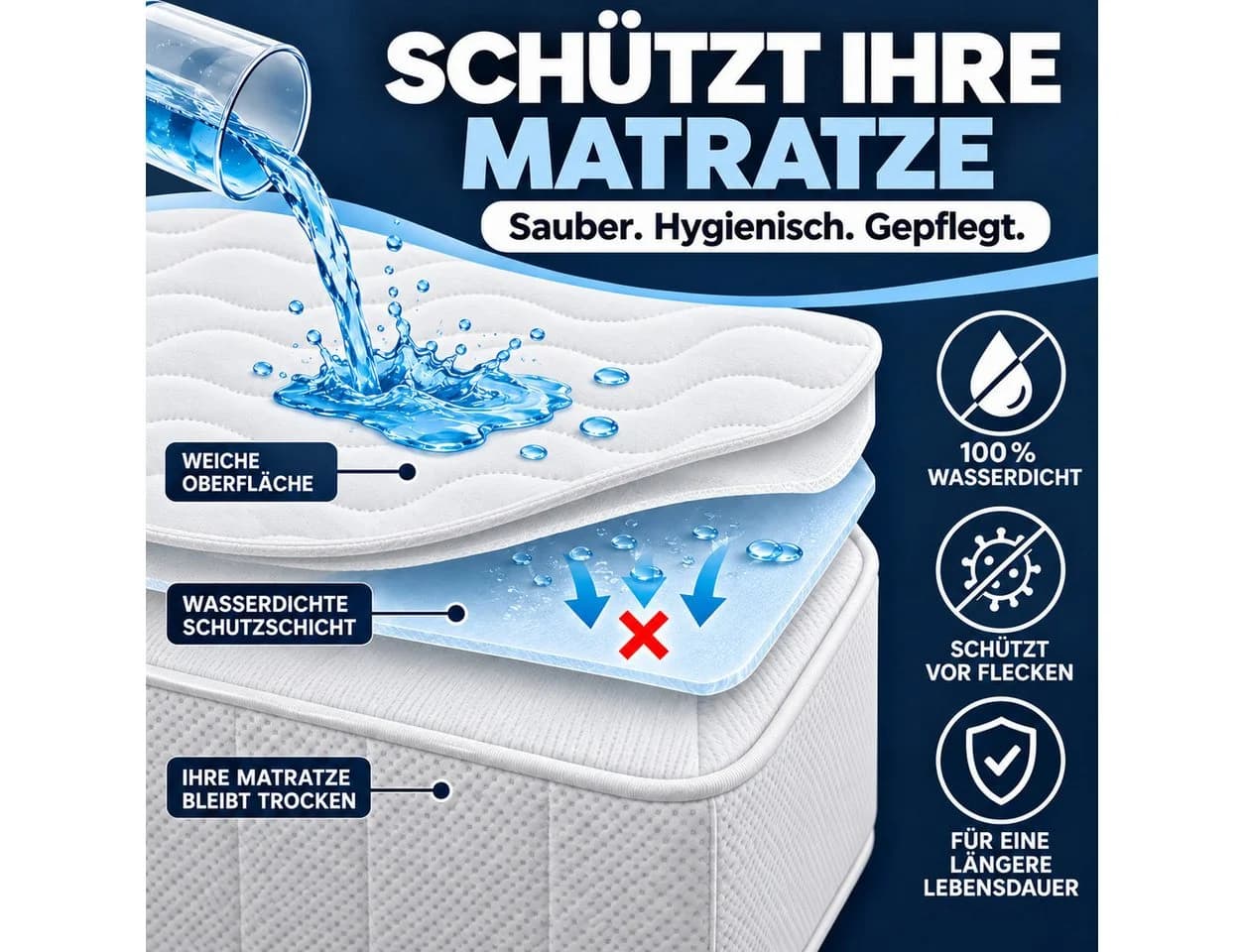 Komfortec Matratzenschoner weiß wasserdicht atmungsaktiv Mikrofaser
