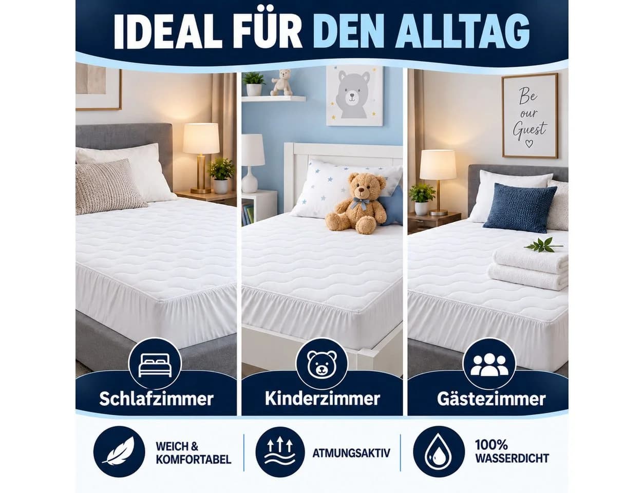 Komfortec Matratzenschoner weiß wasserdicht atmungsaktiv Mikrofaser - Bild 4